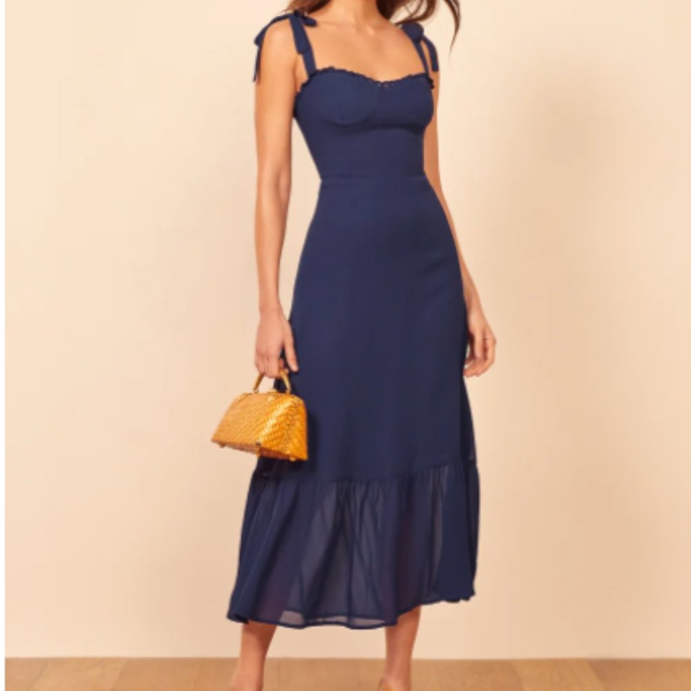 Reformation Nikita Navy Dress NWT